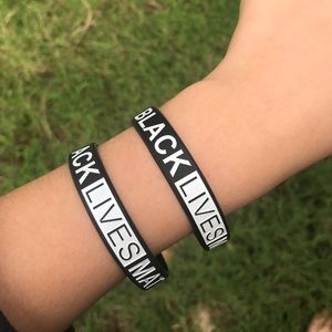 Black lives matter wrist band 2pck